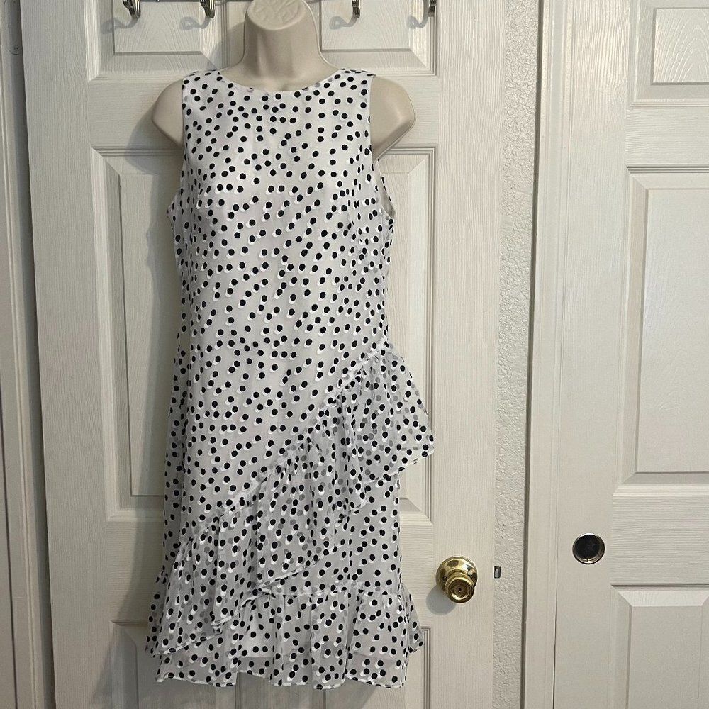 Lauren Ralph Lauren Sleeveless Polka Dot Ruffle Dress Size 6 - Picture 2 of 8